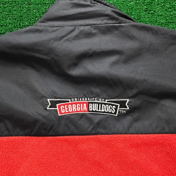 Georgia Bulldogs Jacket Mens Medium Black Red NCAA Football Flaw No Zipper - Picture 10 of 13